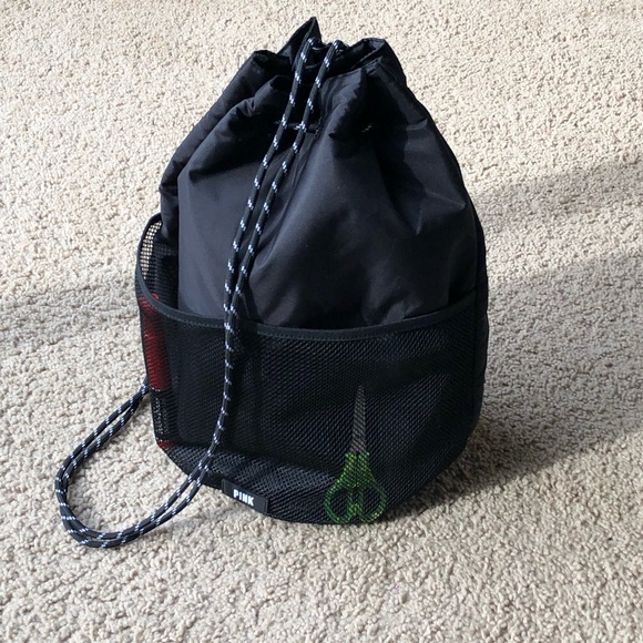 Pink black string bag - Picture 6 of 8